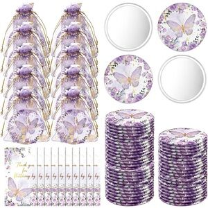 Purple Butterfly Party Supplies Set